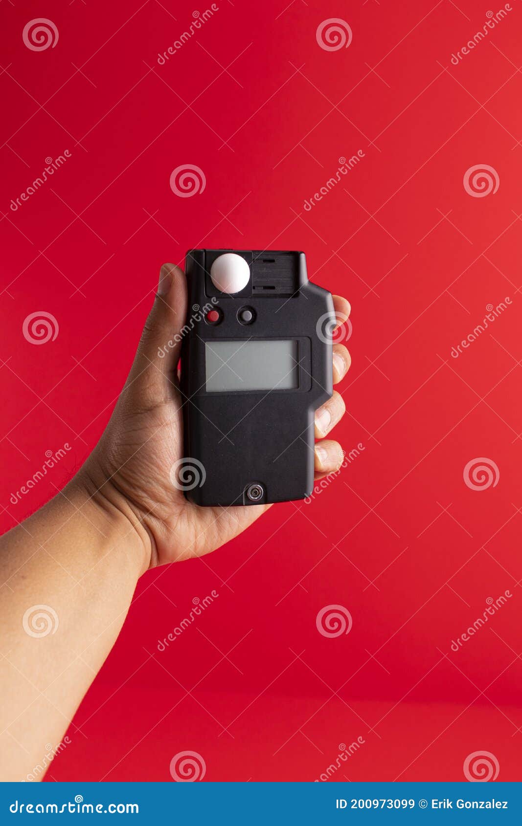 Hand Held Light Measurement with Photometer Exposure Meter Stock Image
