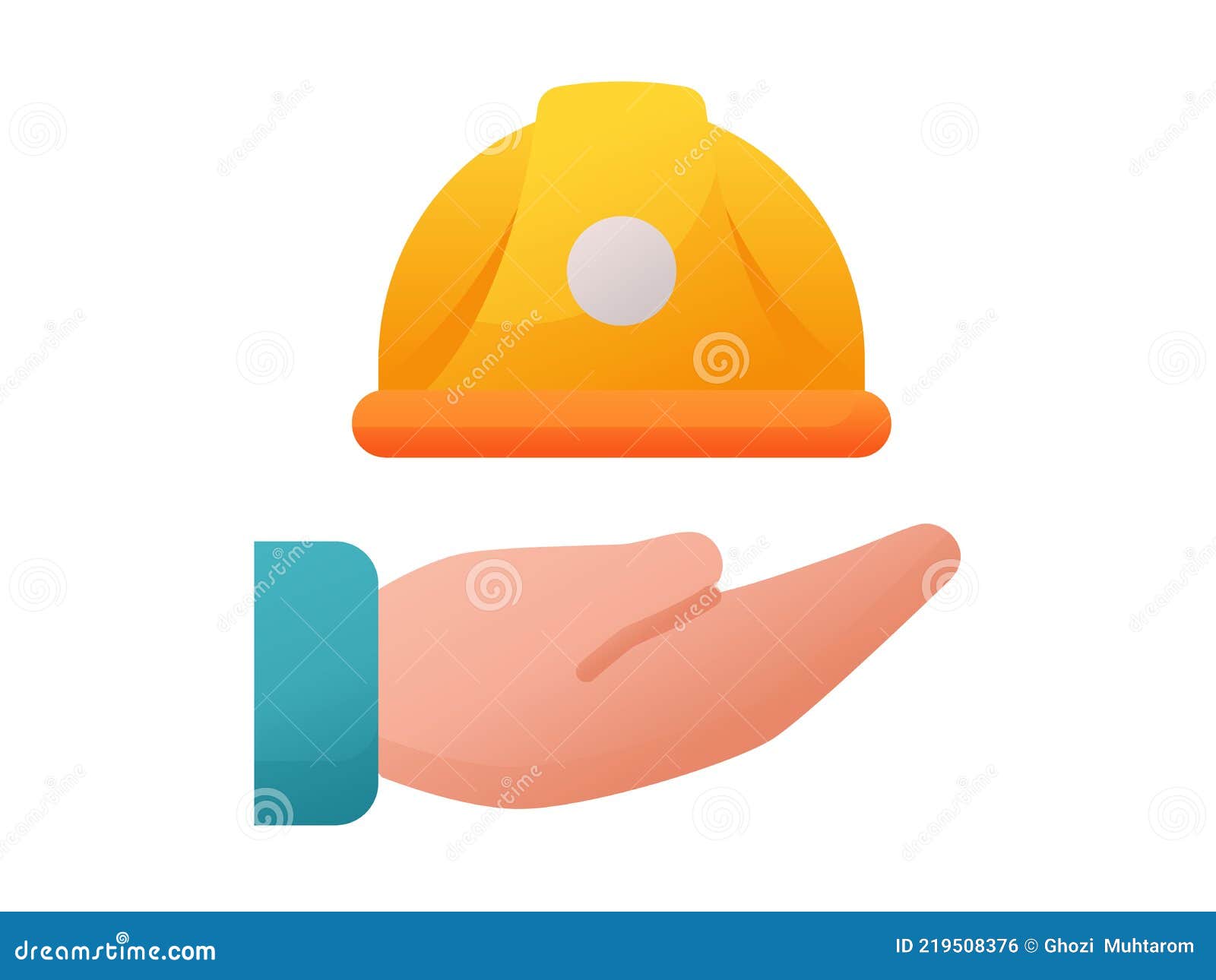 hand helmet single  icon with smooth style