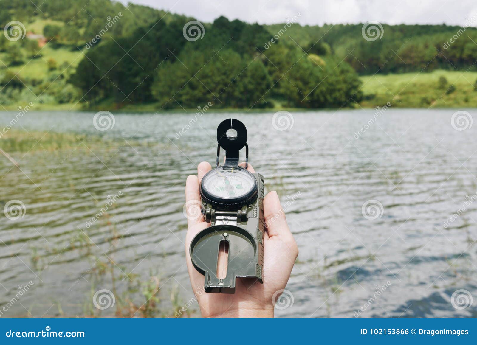 Hiking with compass stock photo. Image of guidance, traveling 102153866