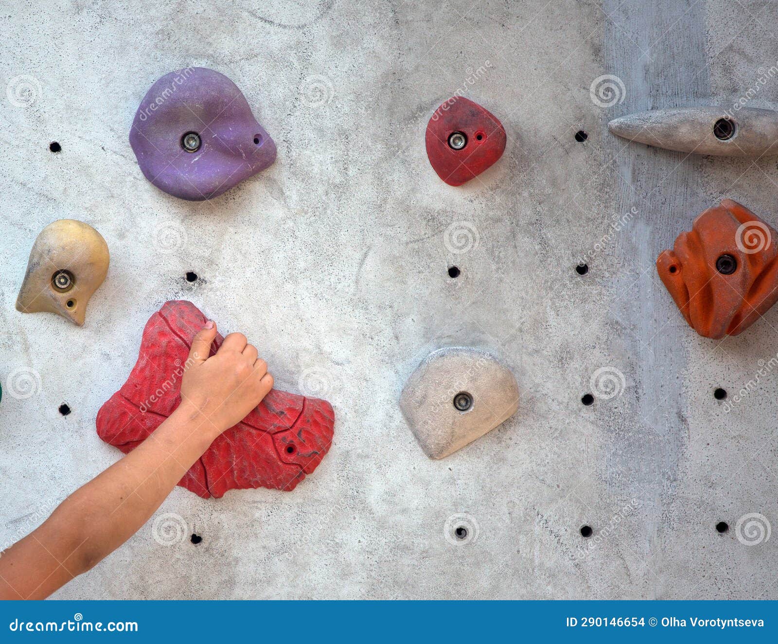 Hand on a Hold of the Artificial Climbing Wall Stock Photo Image of