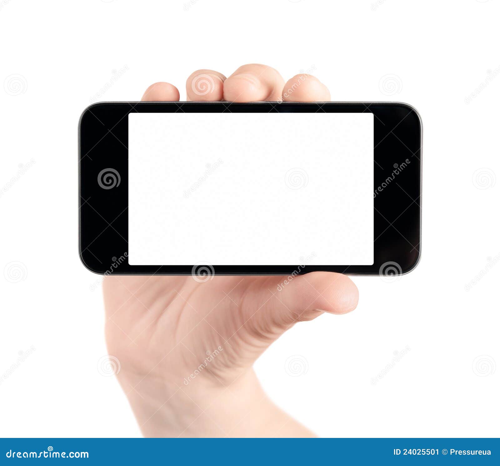 Hand Hold Blank Apple Iphone Isolated Stock Image - Image: 24025501