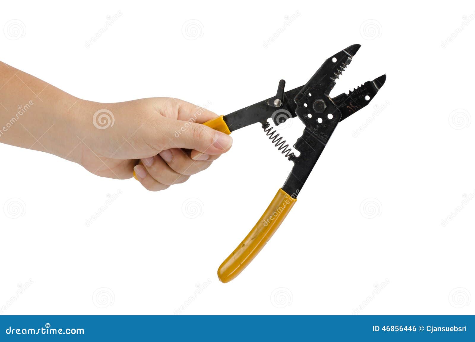 Hand hold cutting pliers stock photo. Image of isolated 46856446