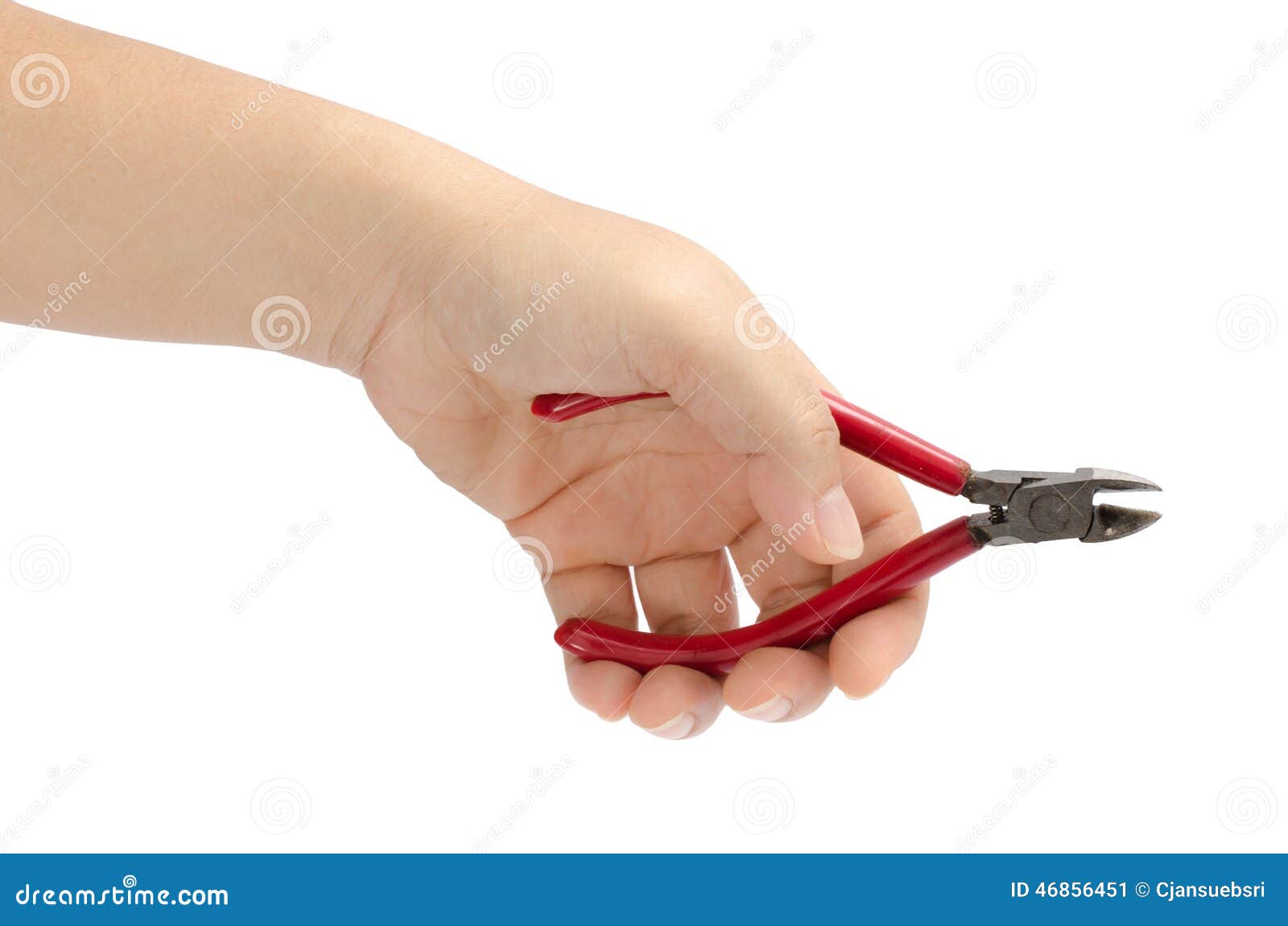 Hand hold cutting pliers stock image. Image of wire, background 46856451