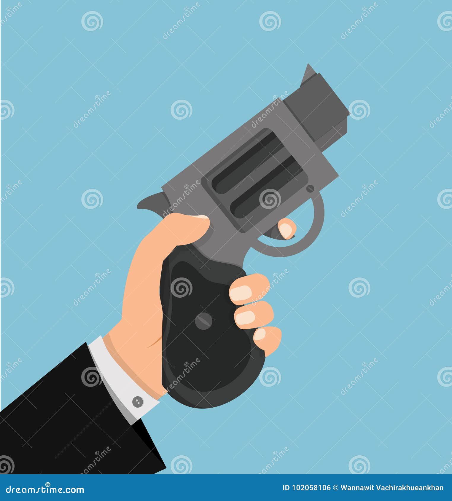 Hand hold gun stock vector. Illustration of professional 102058106