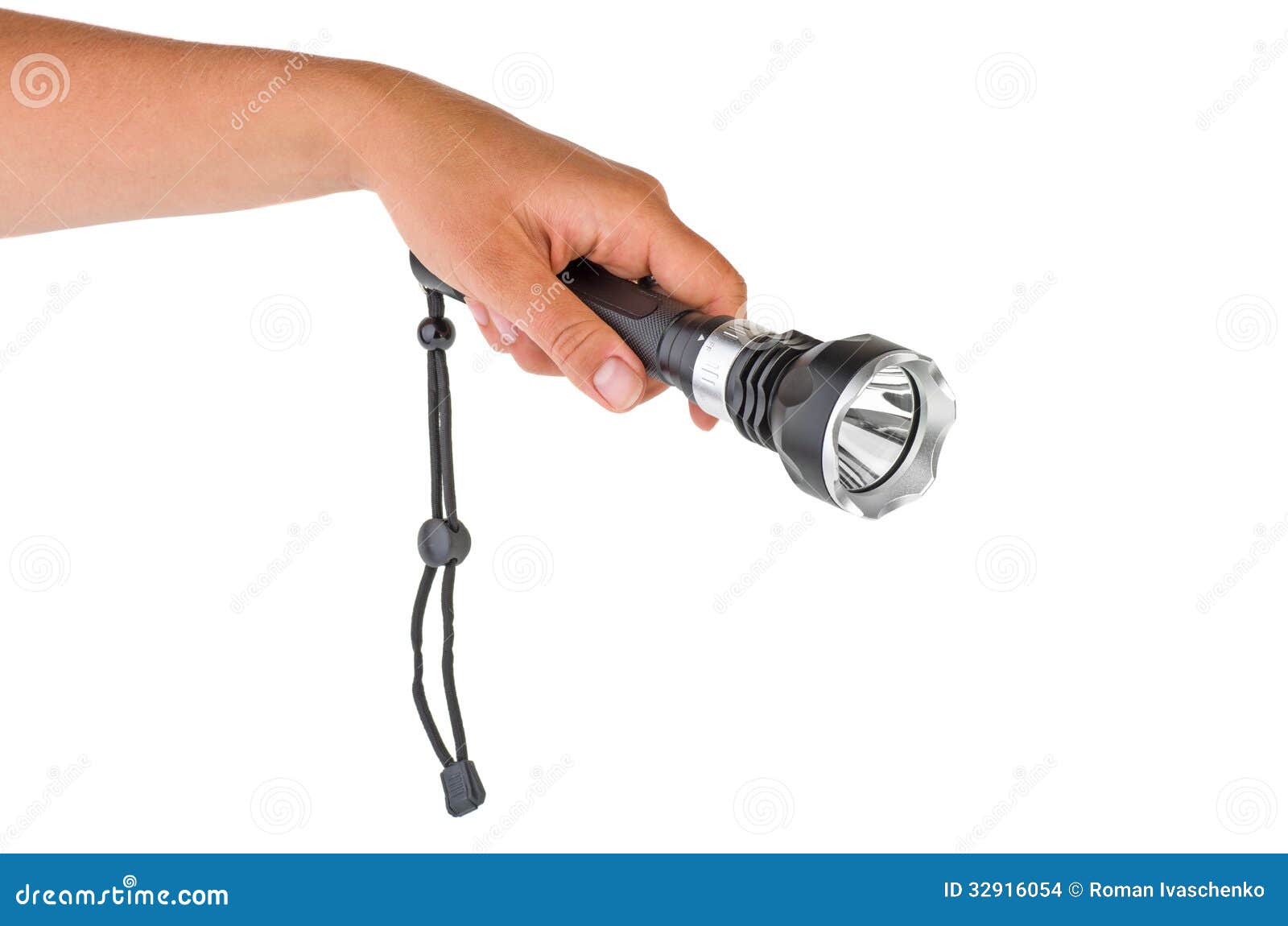 Hand Hold Powerful LED Flashlight Stock Images Image 32916054