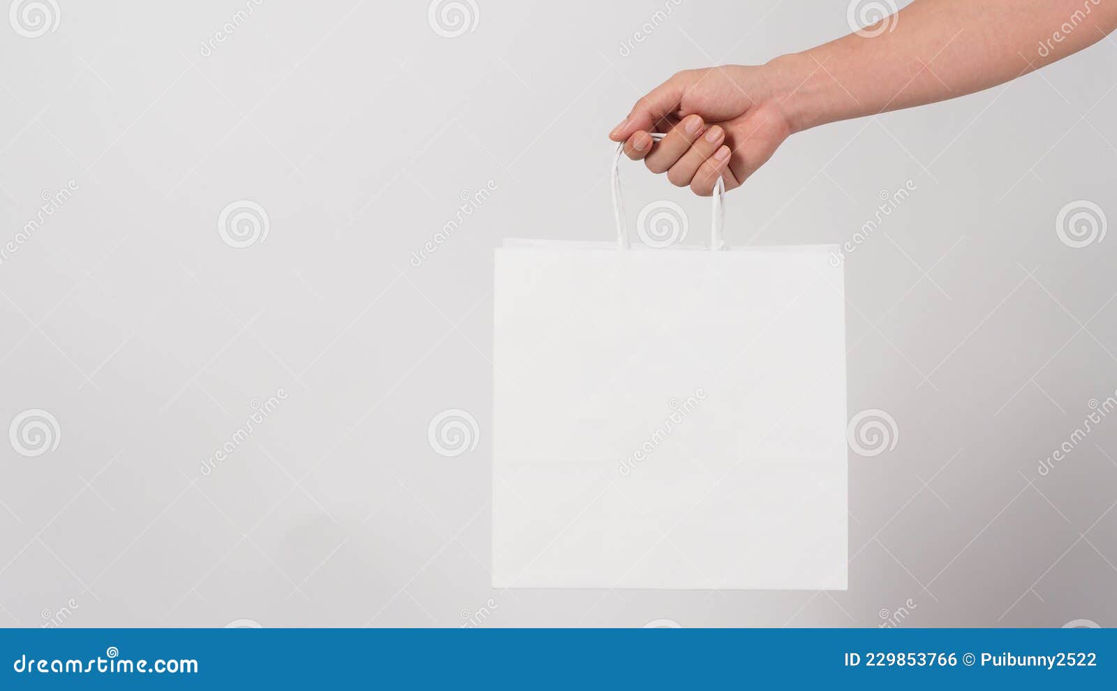 Hand is Hold White Shopping Bag Isolated on Whitebackground Stock Photo ...