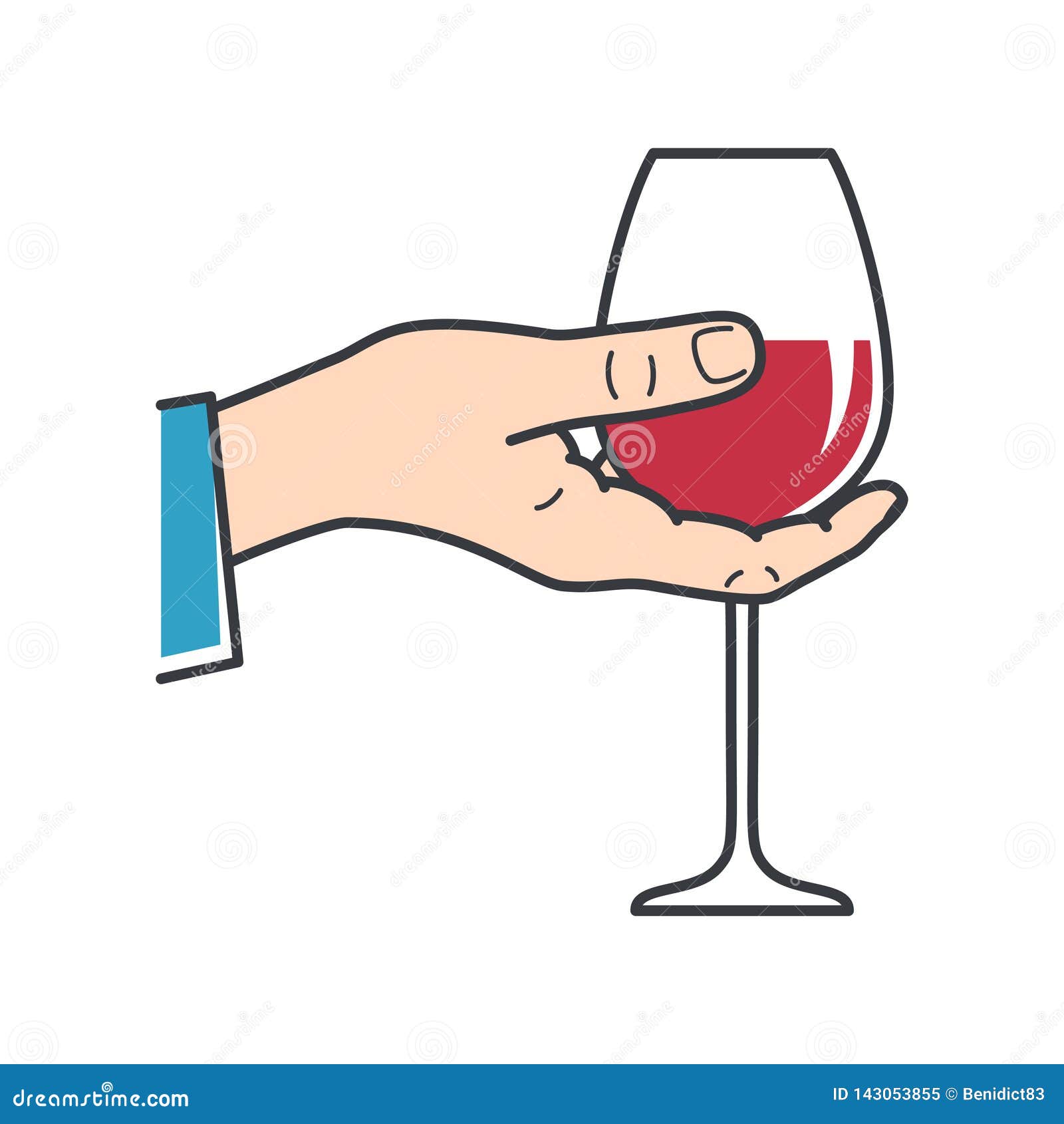 Hand Hold Wine. Male Hand Holding Wine Glass Stock Vector