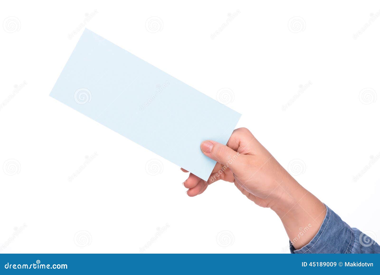 Hand Holding Airline Boarding Pass Ticket Isolated Over
