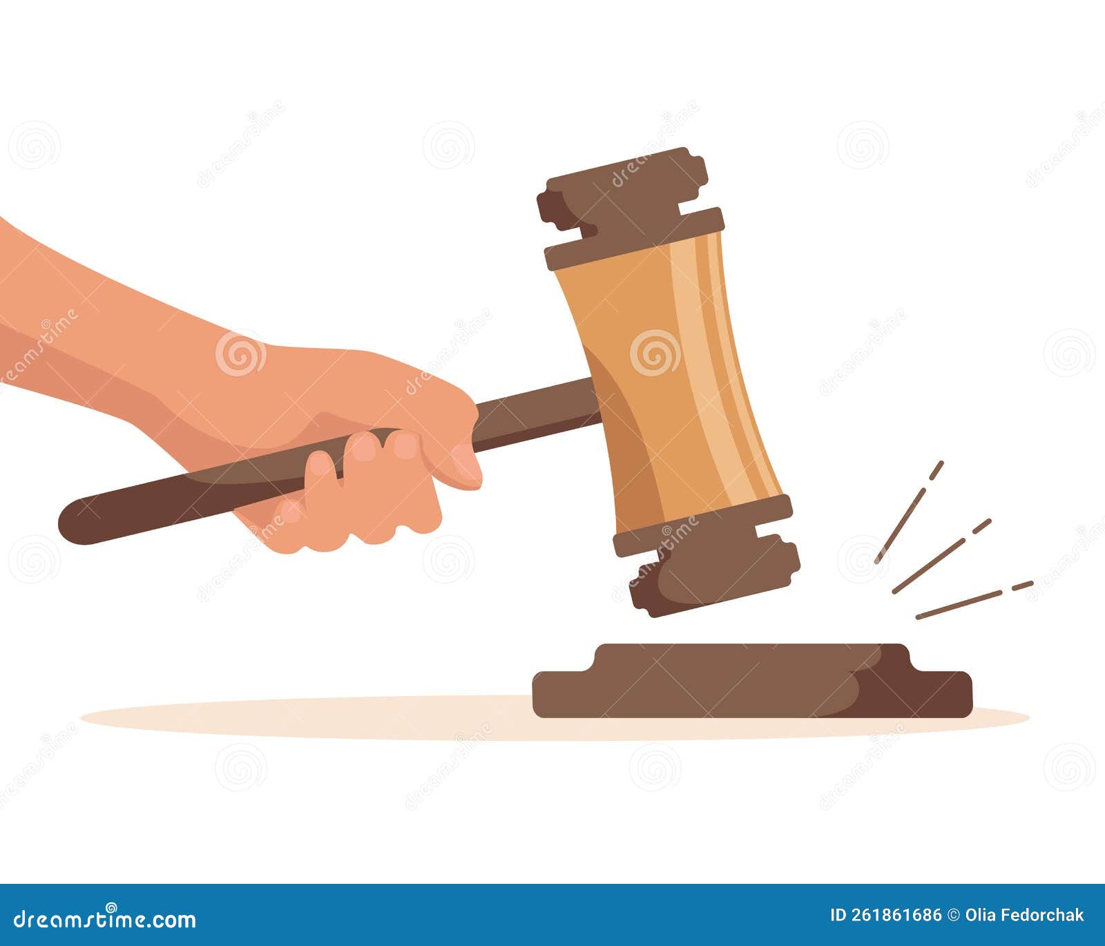 Hand Holding Auction Gavel and Sell Stock Vector Illustration of