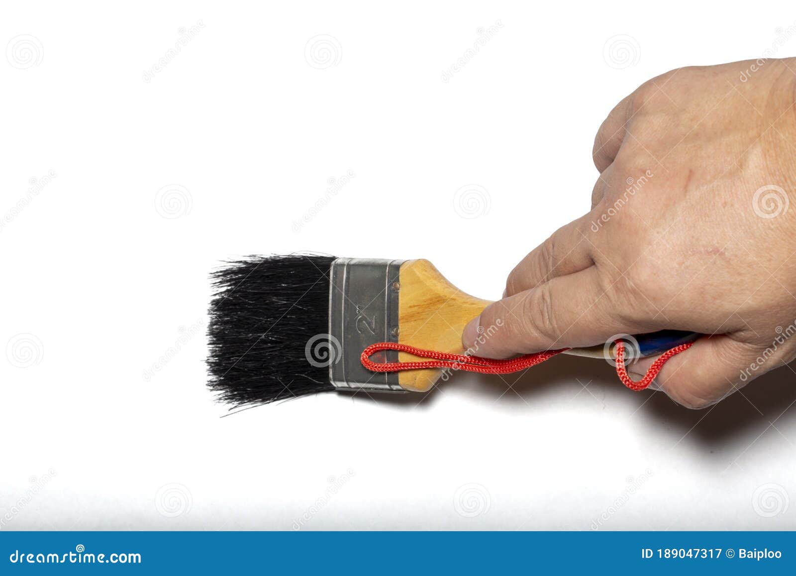 Hand Holding Big Paint Brush, without Paint , Isolated on White Background  Stock Image - Image of brush, equipment: 189047317