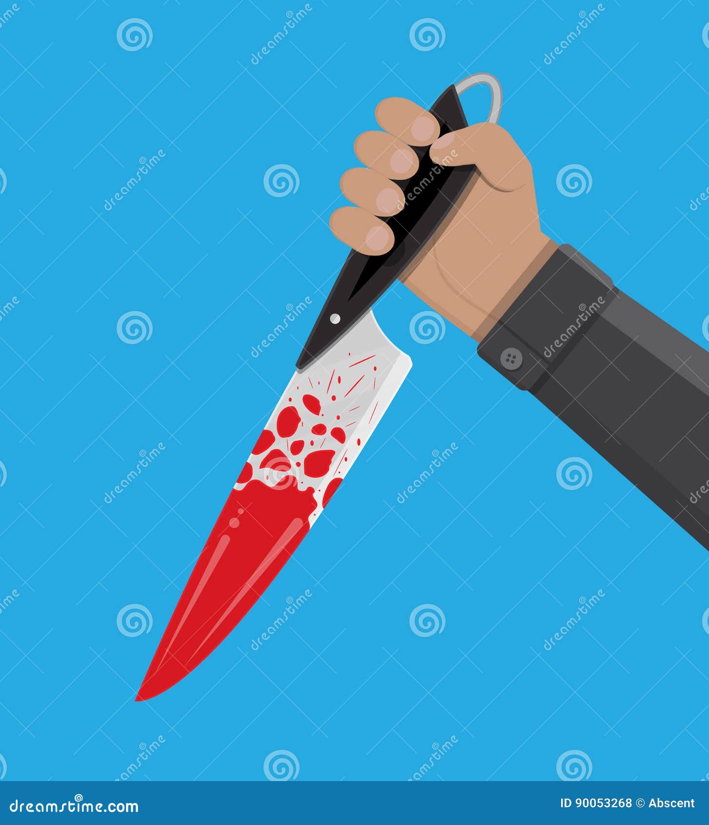 Banana Cat holding bloody knife vector isolated - Stock