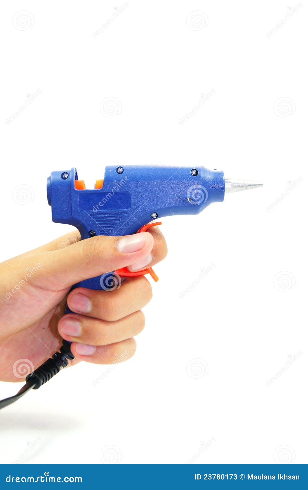 Hand Holding Blue Glue Gun Stock Photos Image 23780173