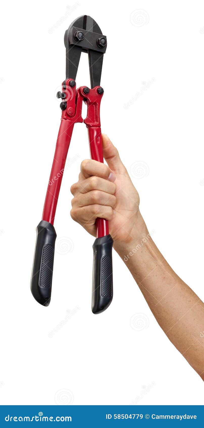 Hand Holding Bolt Cutter stock image. Image of white 58504779