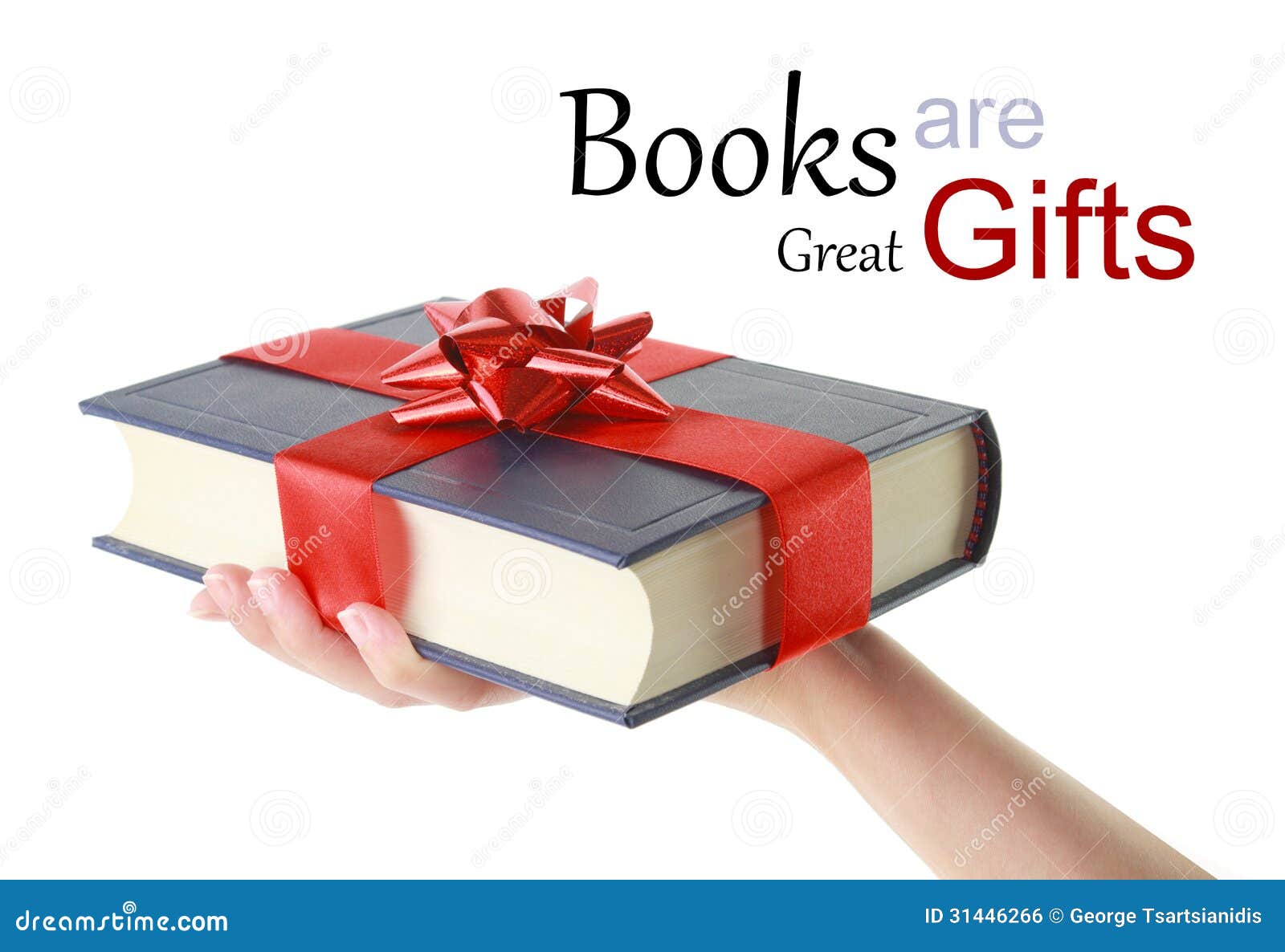 hand holding a book for gift