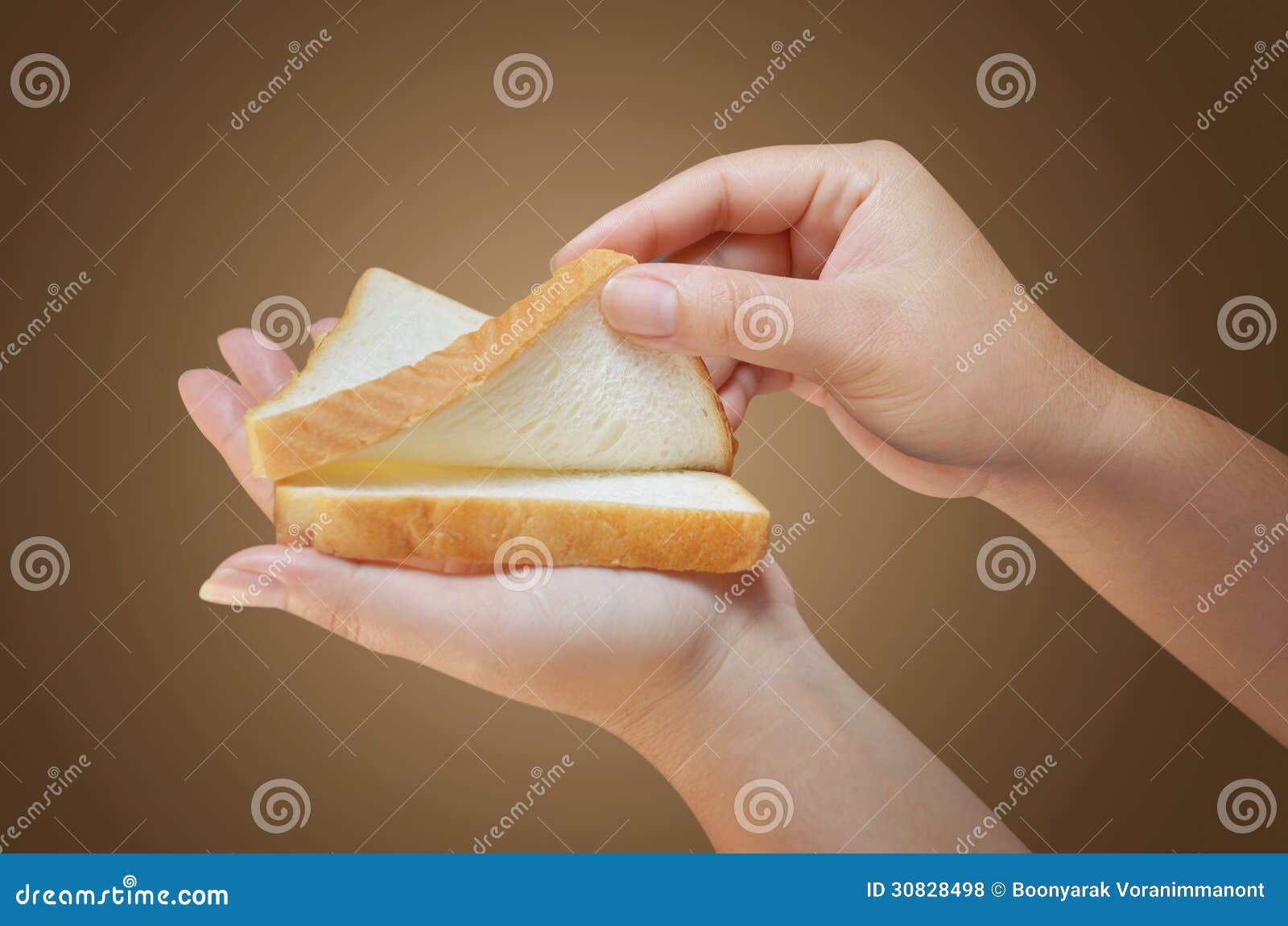 Hand holding bread stock photo. Image of brown, bake 30828498