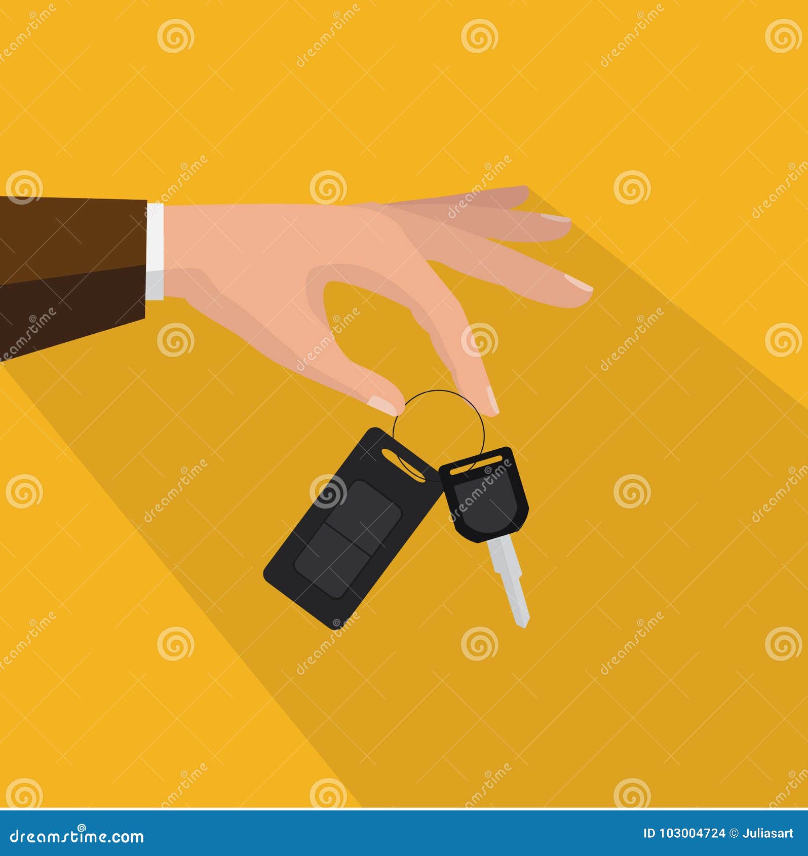 Hand Holding Car Keys with Chain. Vector Illustration Stock ...