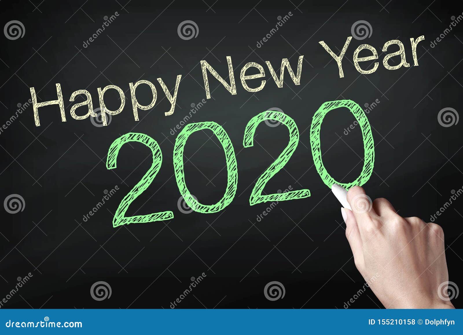 Hand Holding a Chalk and Writing Happy New Year 2020 Stock Photo ...