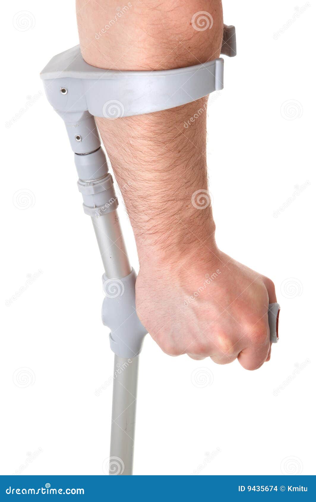 Hand holding crutch stock photo. Image of isolated, impairment 9435674