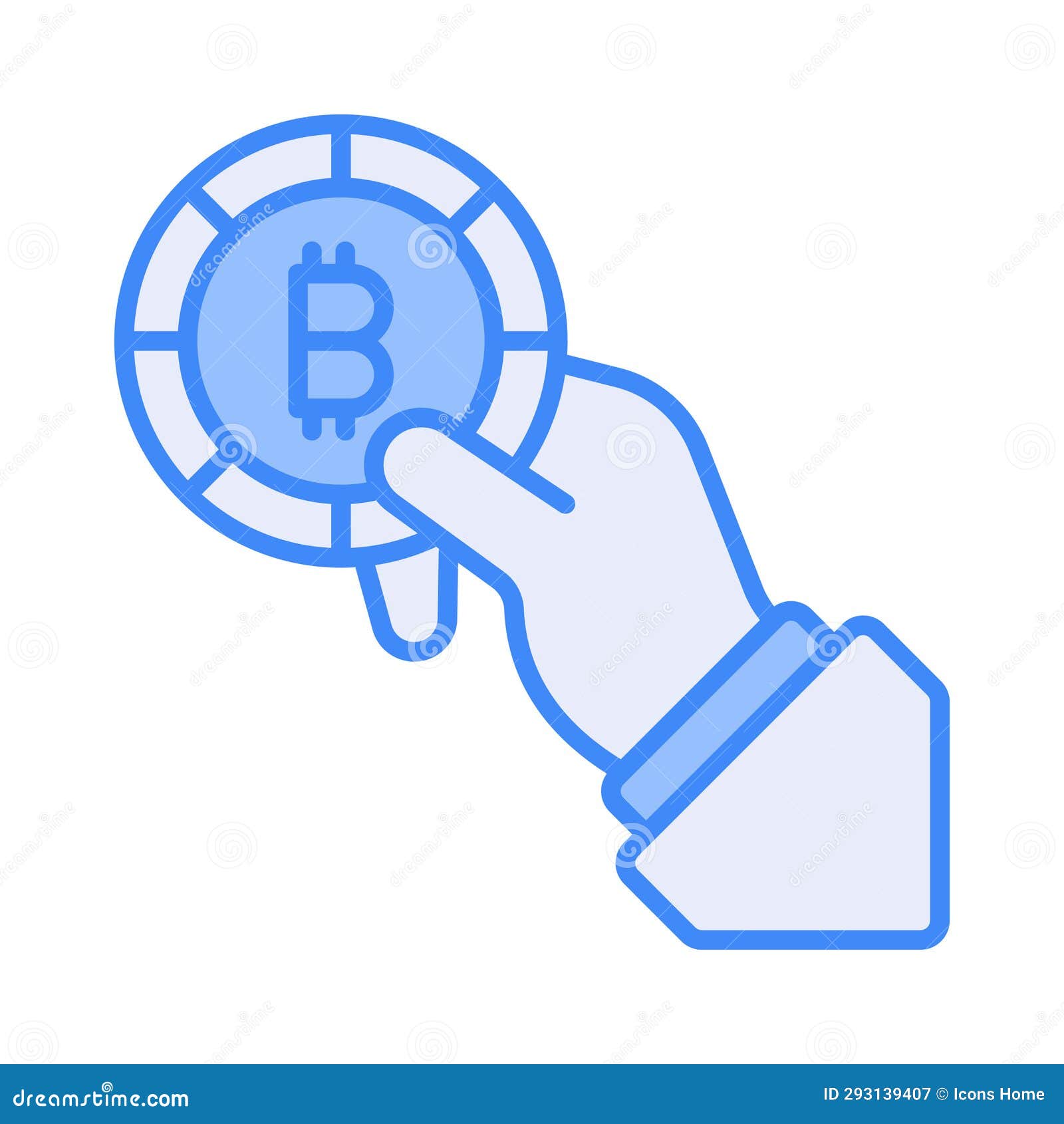 hand holding cryptocurrency coin, concept  of bitcoin payment