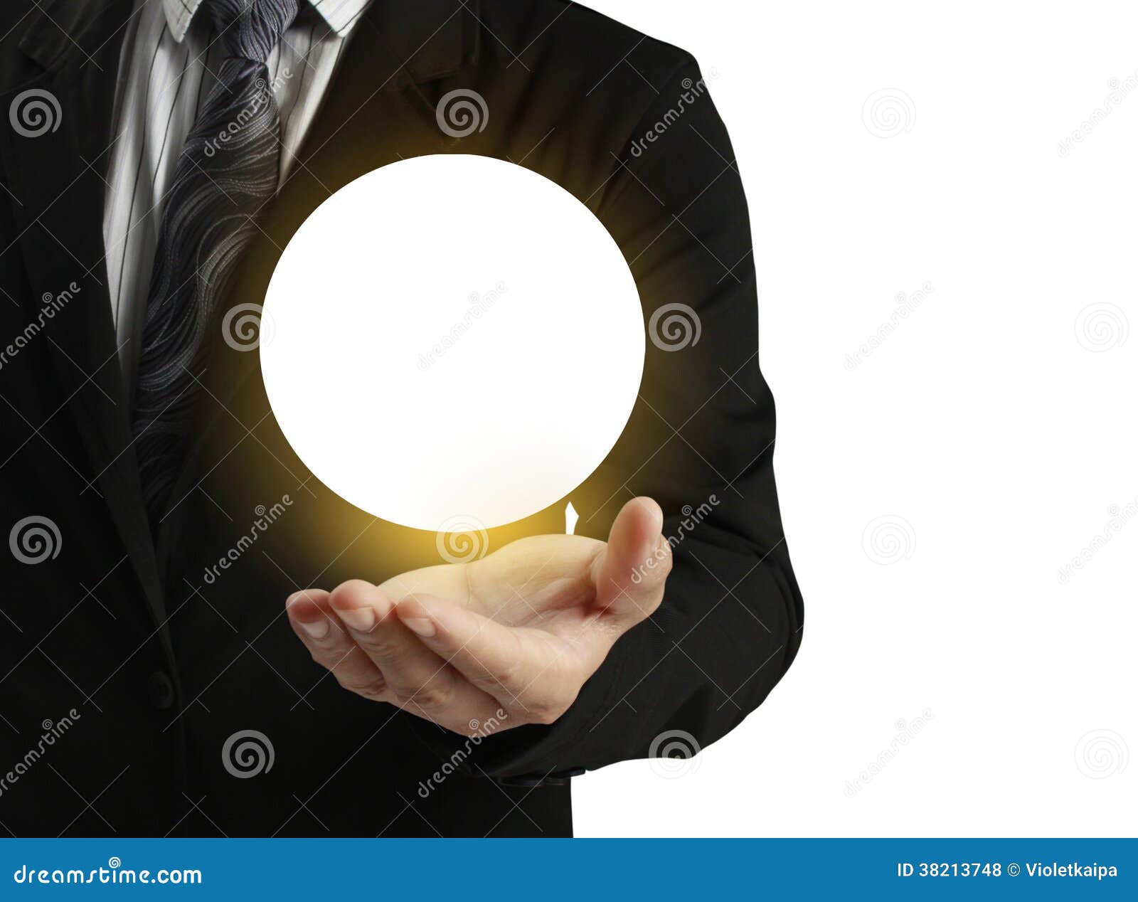 Hand holding Crystal Ball stock photo. Image of 38213748