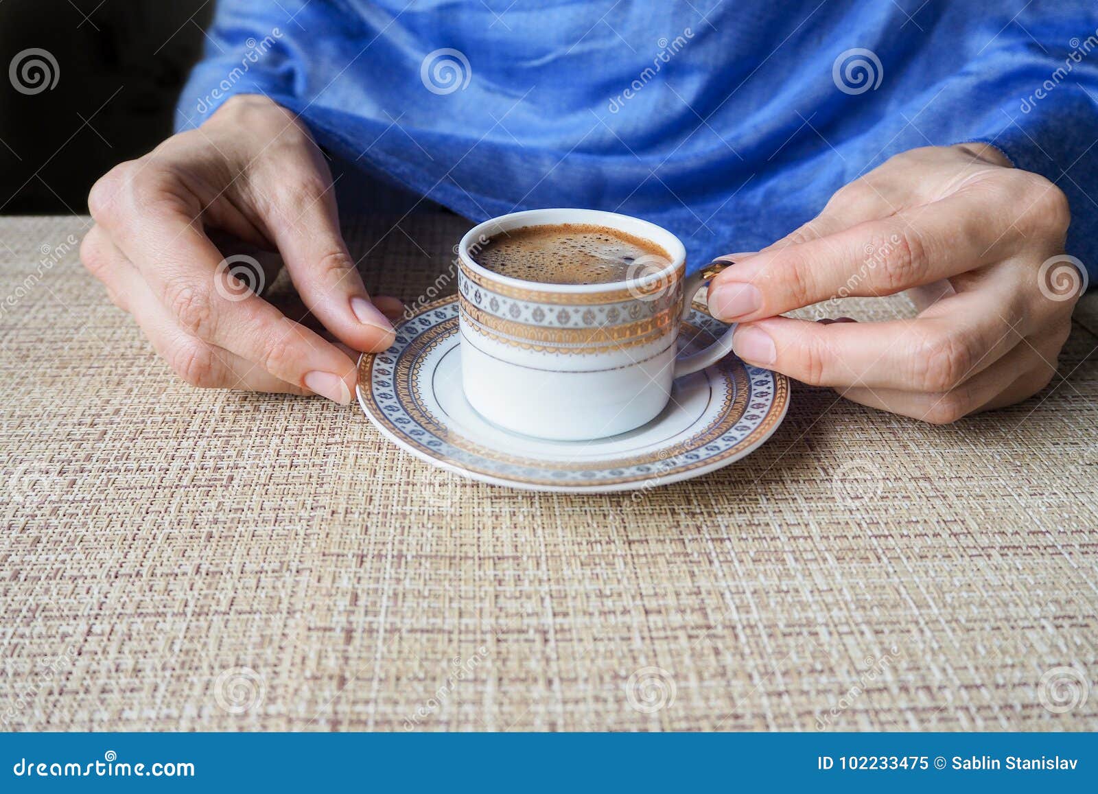 Hand Holding a Cup of Coffee. Stock Image Image of female, brown