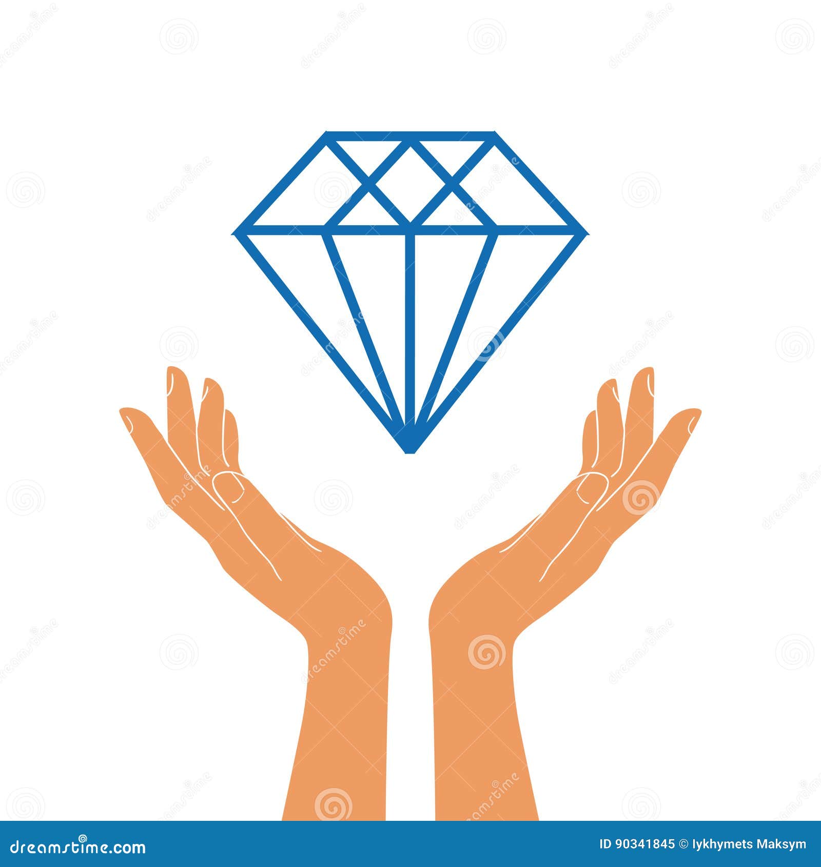 Hand holding diamond stock illustration. Illustration of diamond 90341845