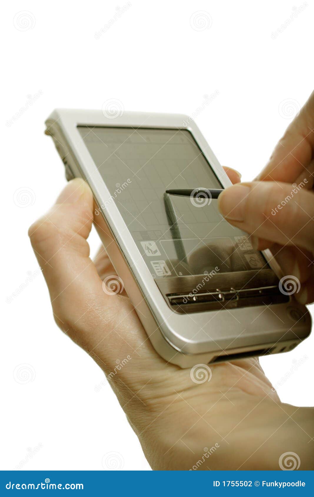 Hand Holding Electronic Organizer Stock Photo Image of hand, order
