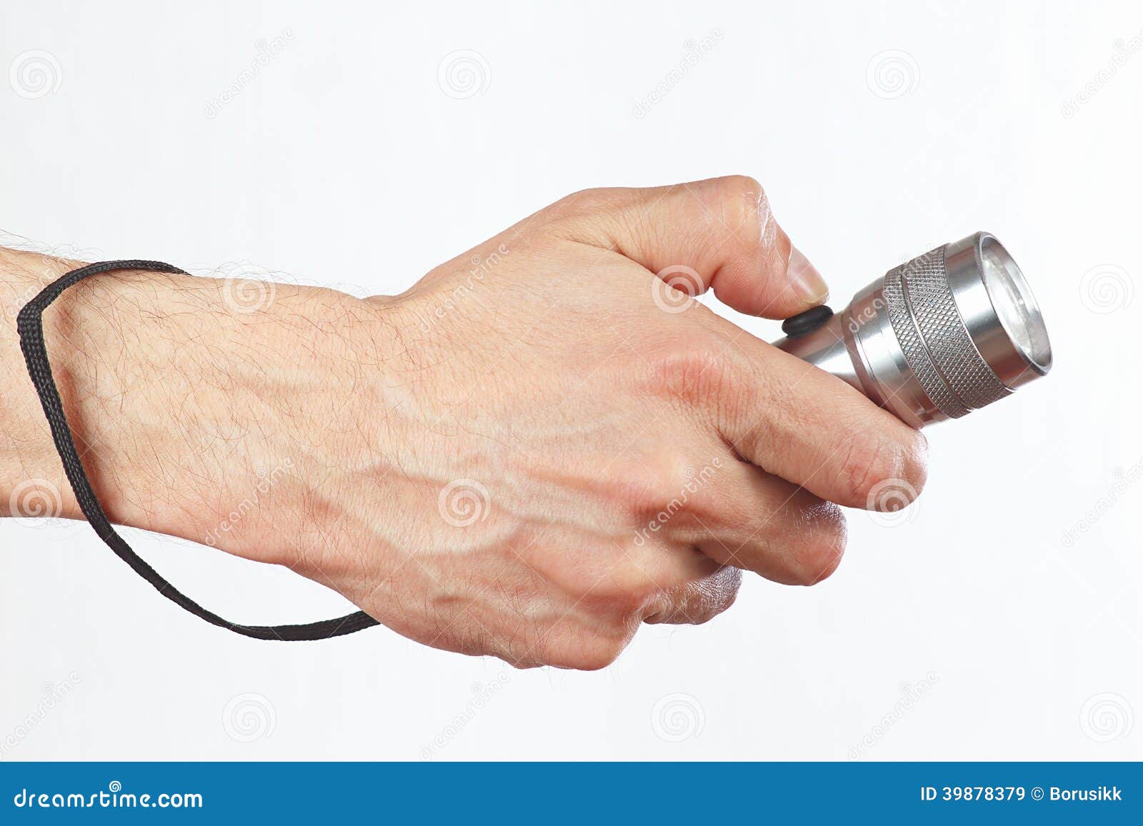 Hand holding a flashlight stock image. Image of bright 39878379