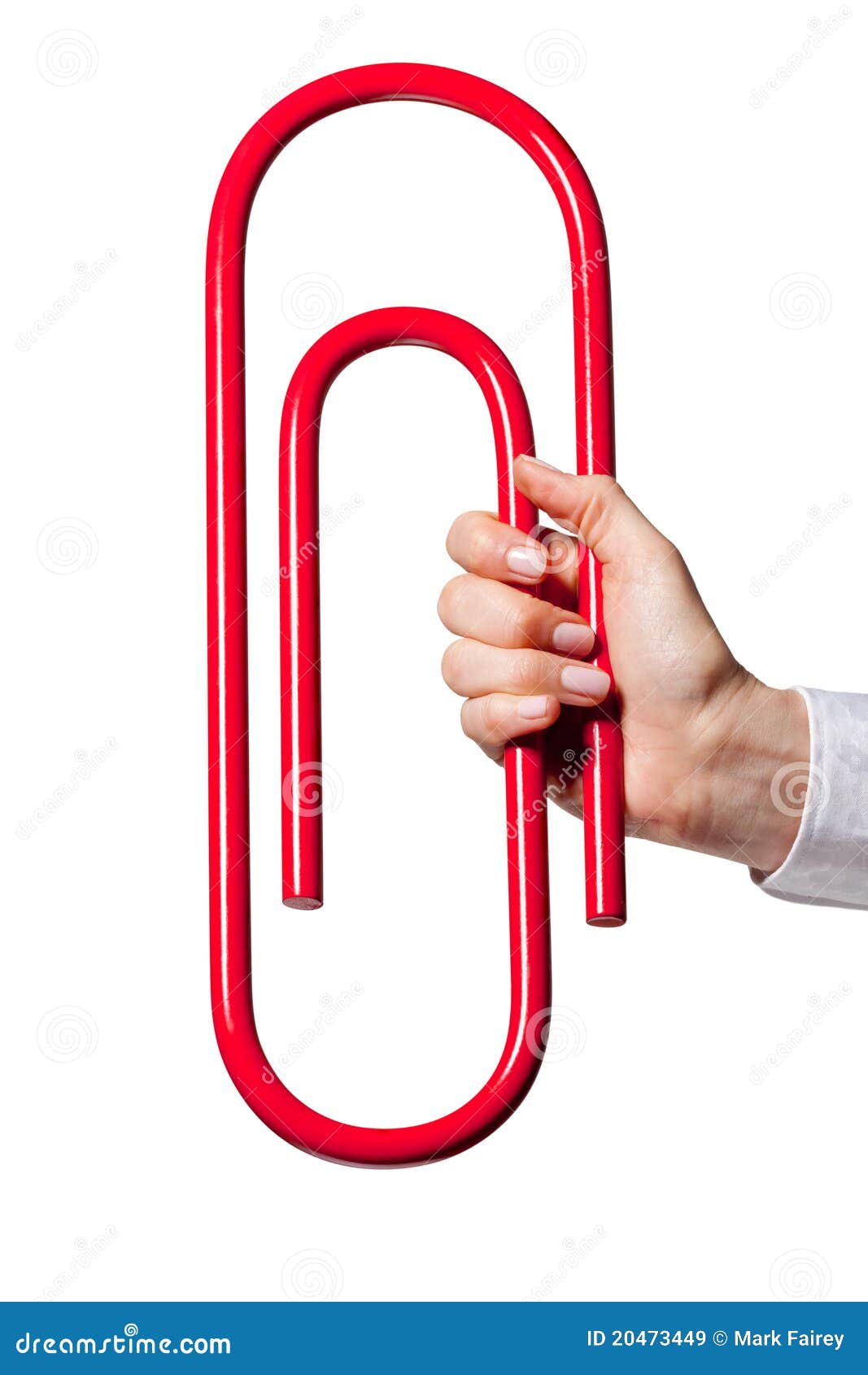 Hand Holding Giant Paperclip Royalty Free Stock Images Image 20473449