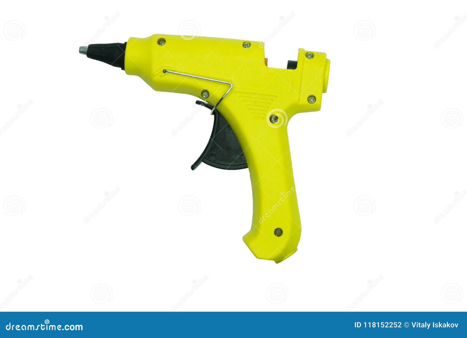Hand Holding Glue Gun on the White Background . Stock Photo Image of