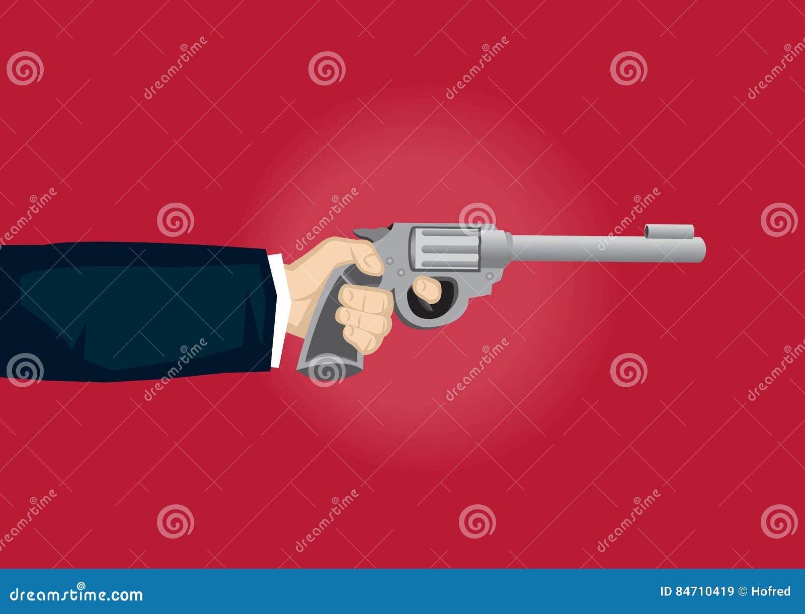 Hand Holding Gun Cartoon Vector Illustration Stock Vector