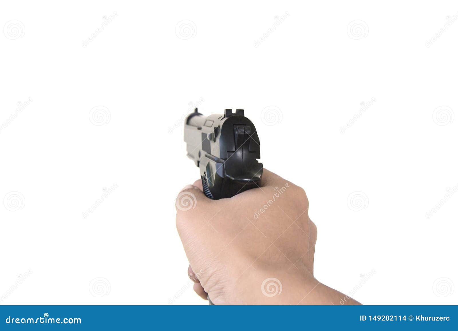 Hand holding gun stock photo. Image of combat, finger 149202114