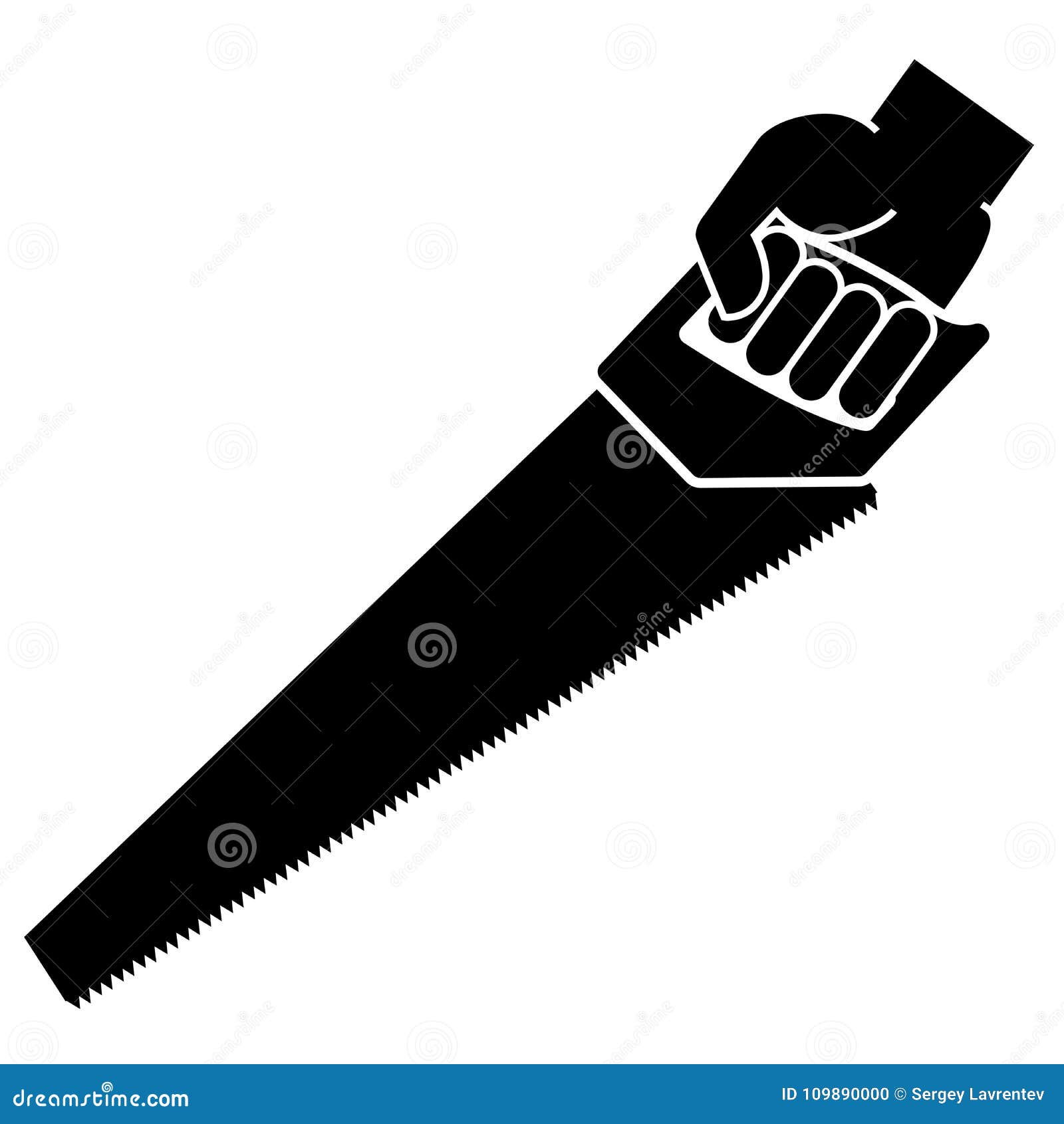 hand holding hacksaw icon