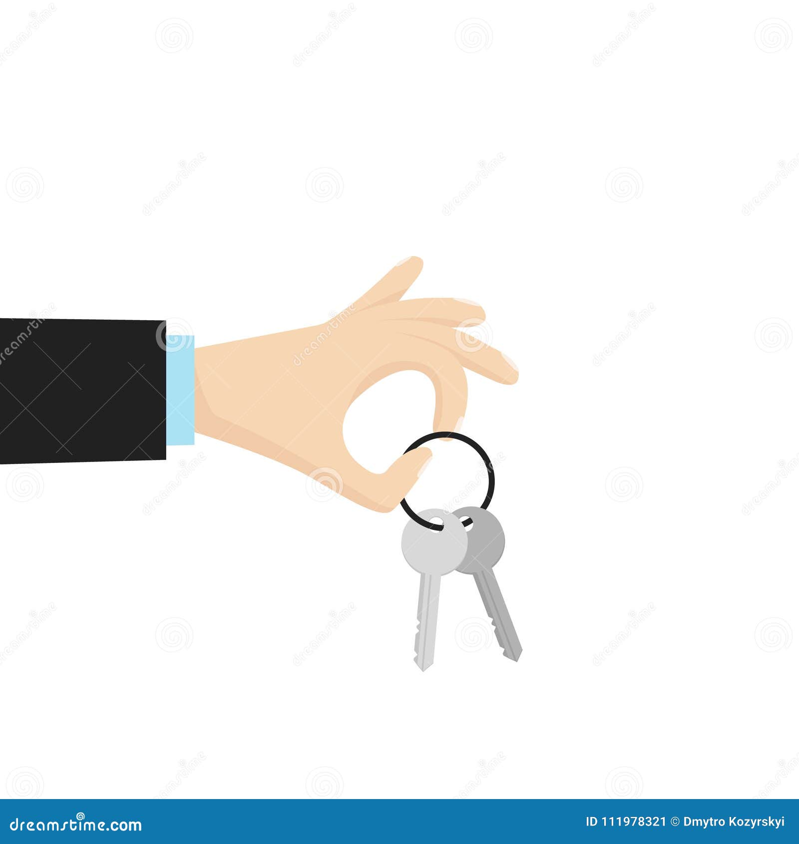 Hand Holding House Key. Vector Illustration in Flat Style. Stock Vector ...