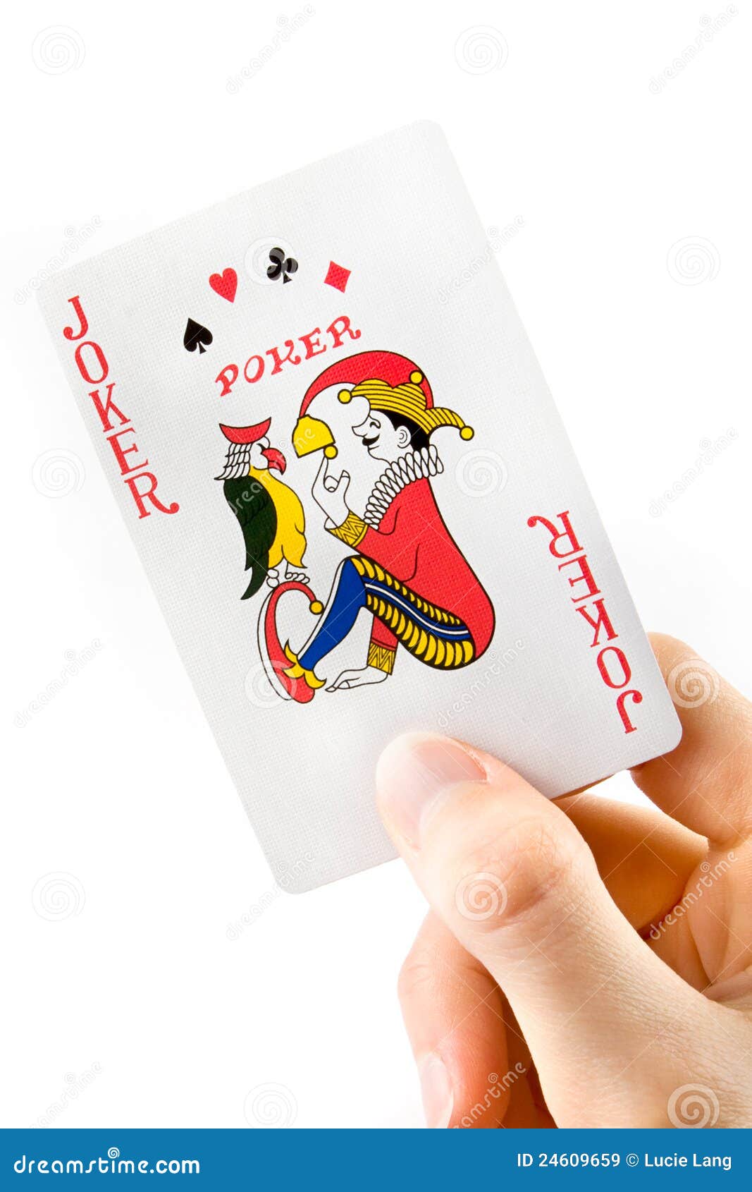 Hand Holding a Joker Playing Card Stock Image Image of isolated, risk