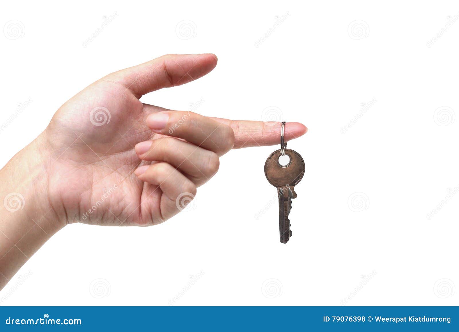 Hand holding a key stock photo. Image of business, isolated 79076398