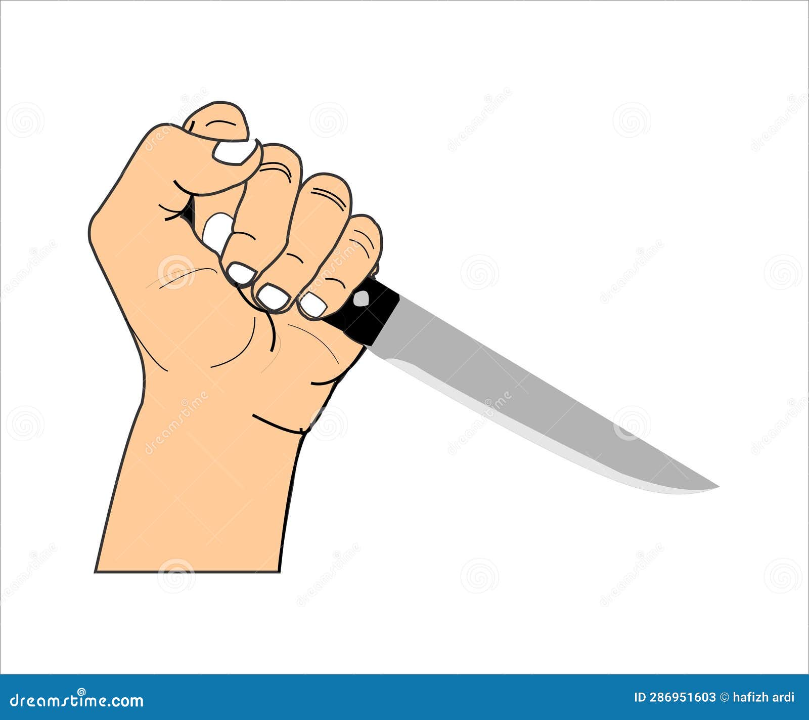 Hand Holding Knife Vector Illustration Vector Stock Vector