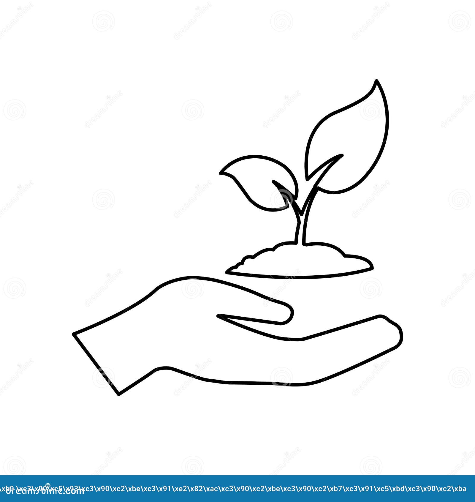 Hand Holding a Leaf of a Plant, Vector Illustration Stock Vector ...