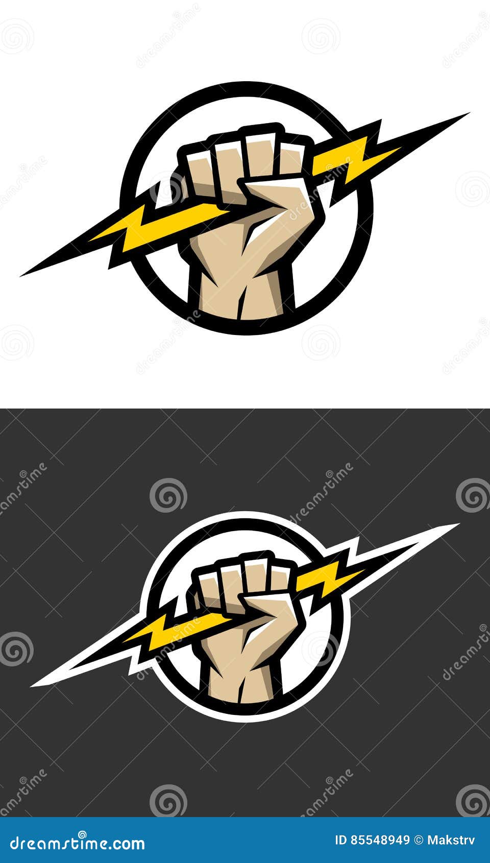 Hand Holding a Lighting Bolt. Stock Vector - Illustration of energy,  metaphor: 85548949