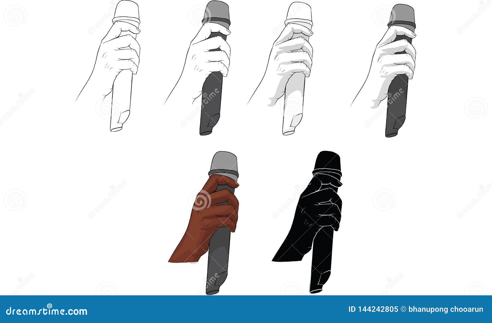 Hand Holding Microphone Vector Stock Vector Illustration of