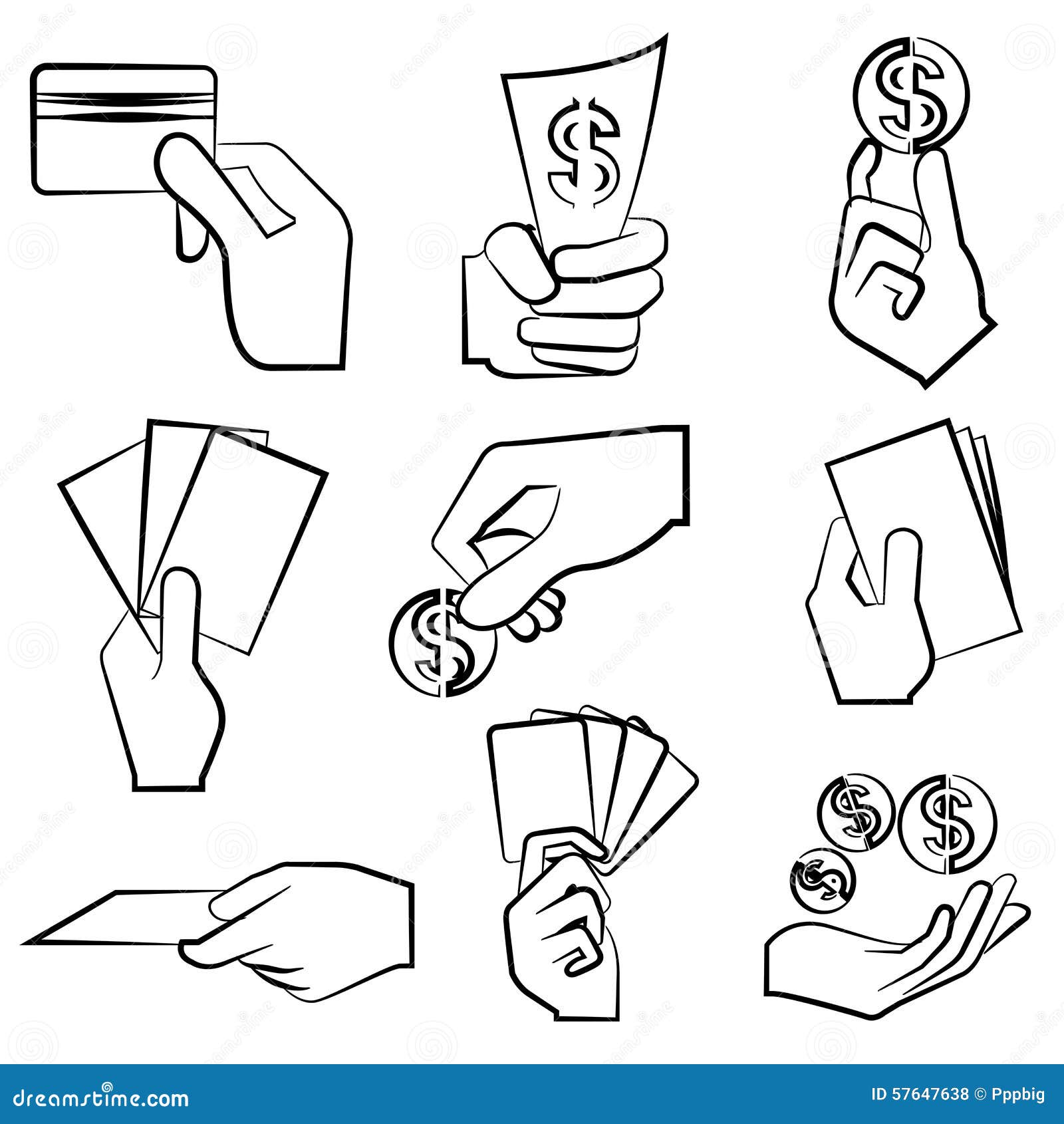 Hand Holding Money Stock Illustration Illustration Of