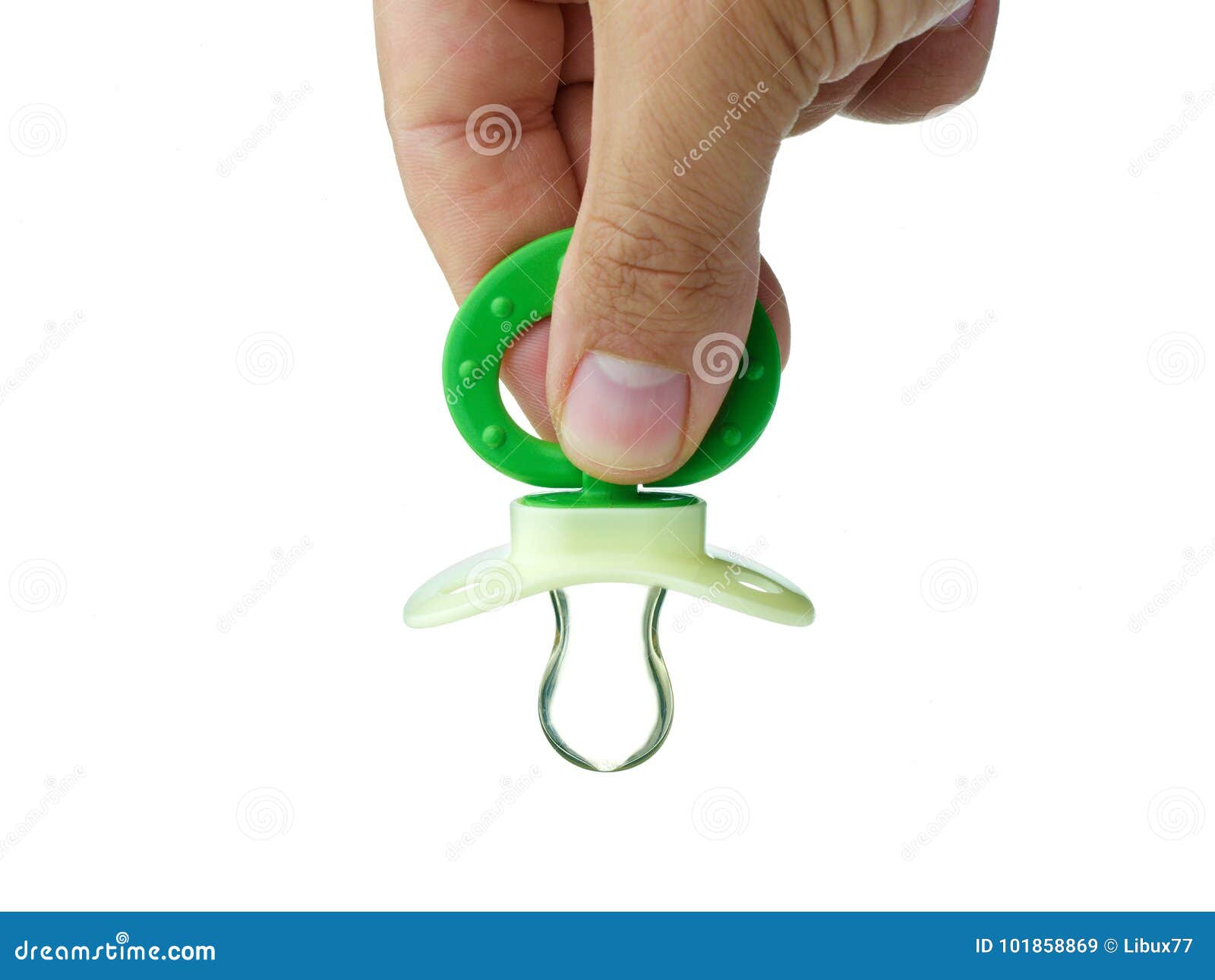 Hand Holding Pacifier Isolated Stock Image - Image of hand, isolated ...