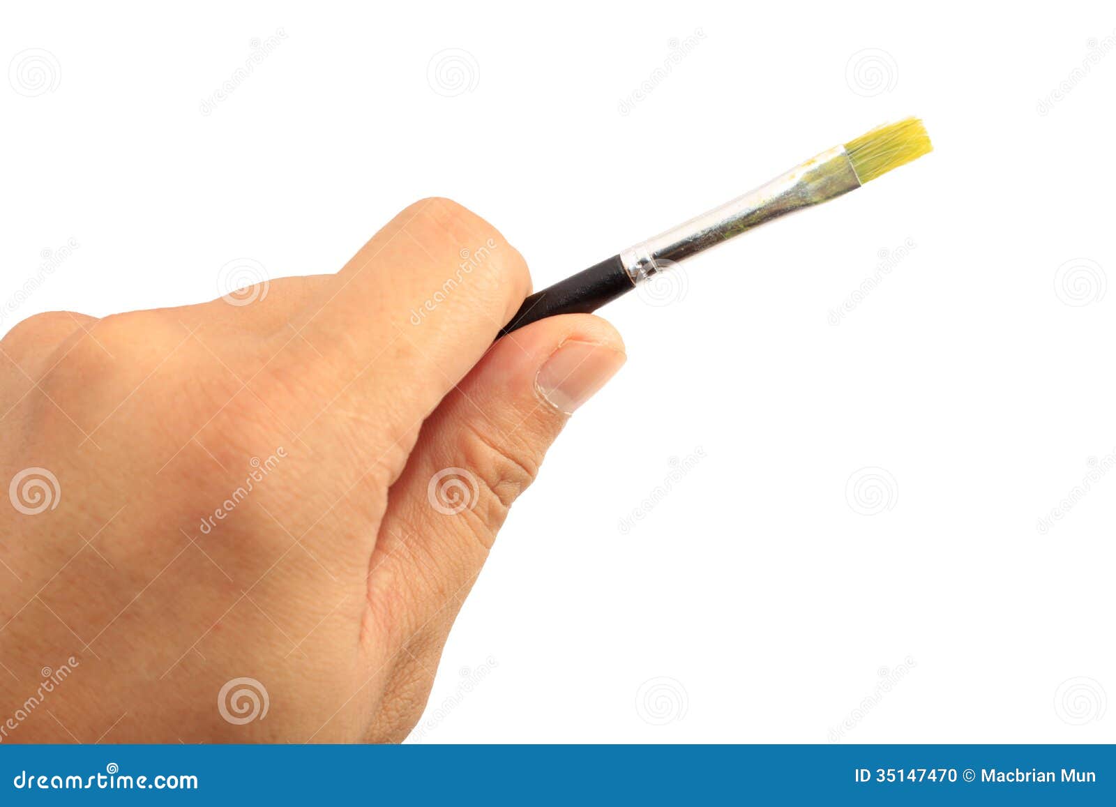 Hand holding paint brush stock photo. Image of idea, closeup 35147470