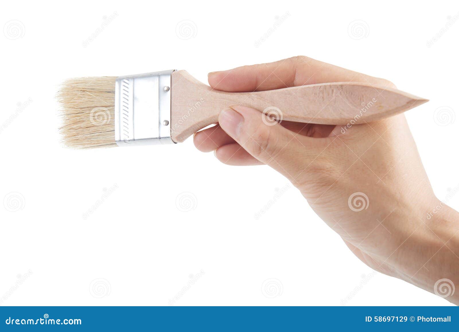 Hand holding a paint brush stock image. Image of decoration 58697129