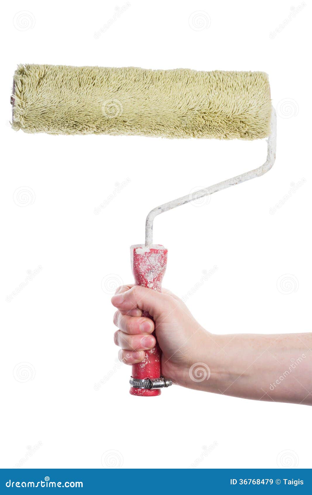 Hand holding paint roller stock image. Image of isolated 36768479