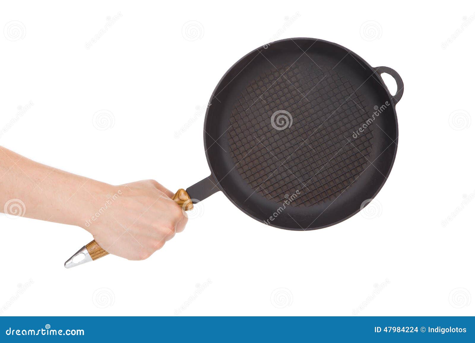 Hand holding a pan stock photo. Image of hands, studio 47984224