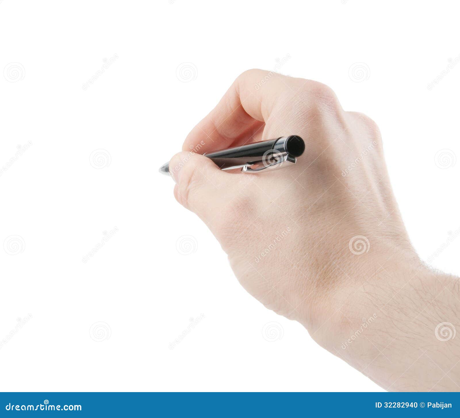 Hand Holding a Pen Isolated on White Stock Photo Image of office