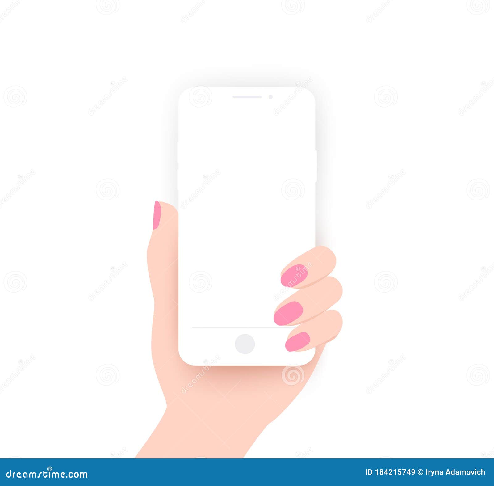 Download Hand Holding Phone, Smartphone. Vector Blank Screen Mockup ...