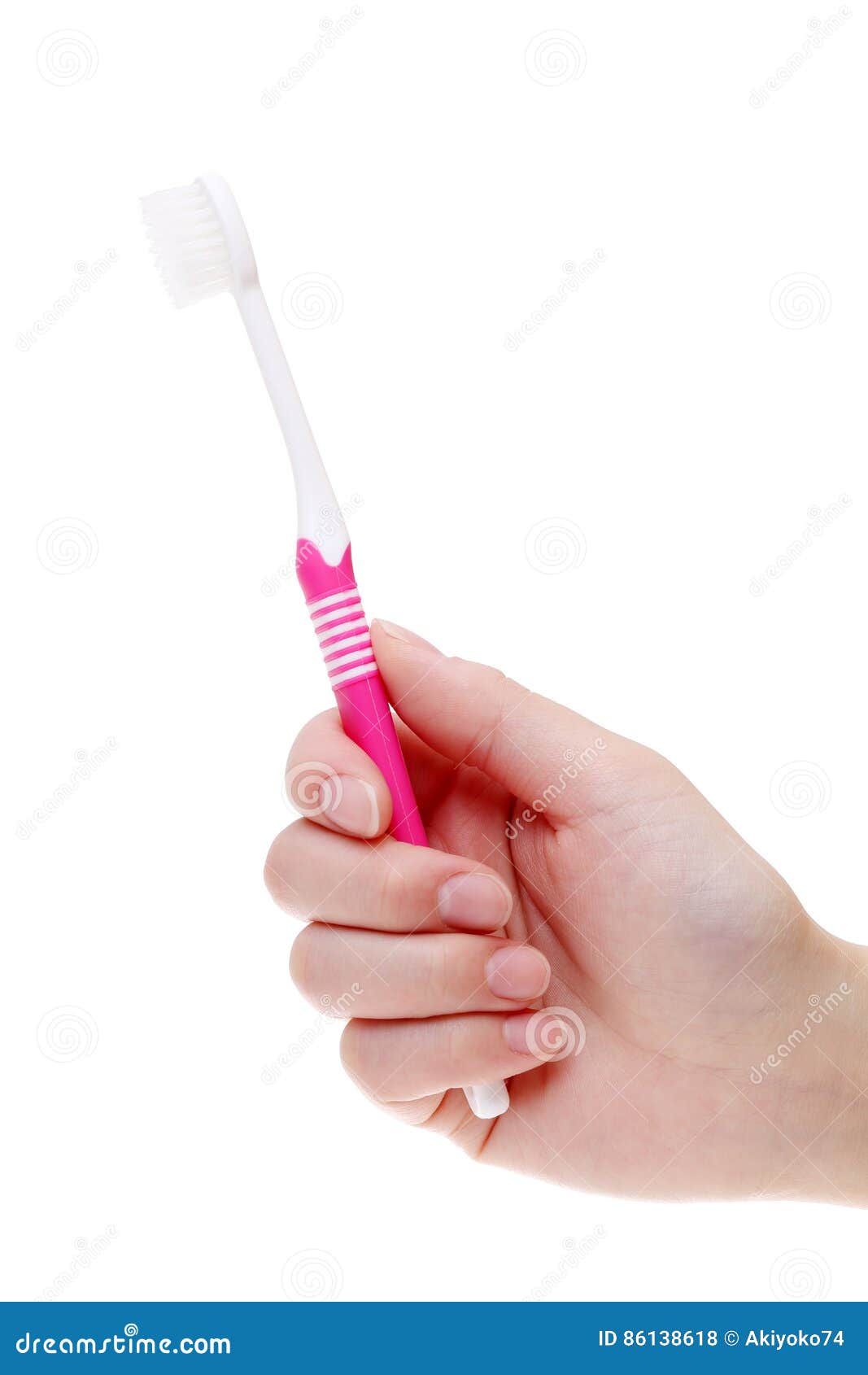 Hand Holding Pink Toothbrush Stock Photo Image of hand, oral 86138618