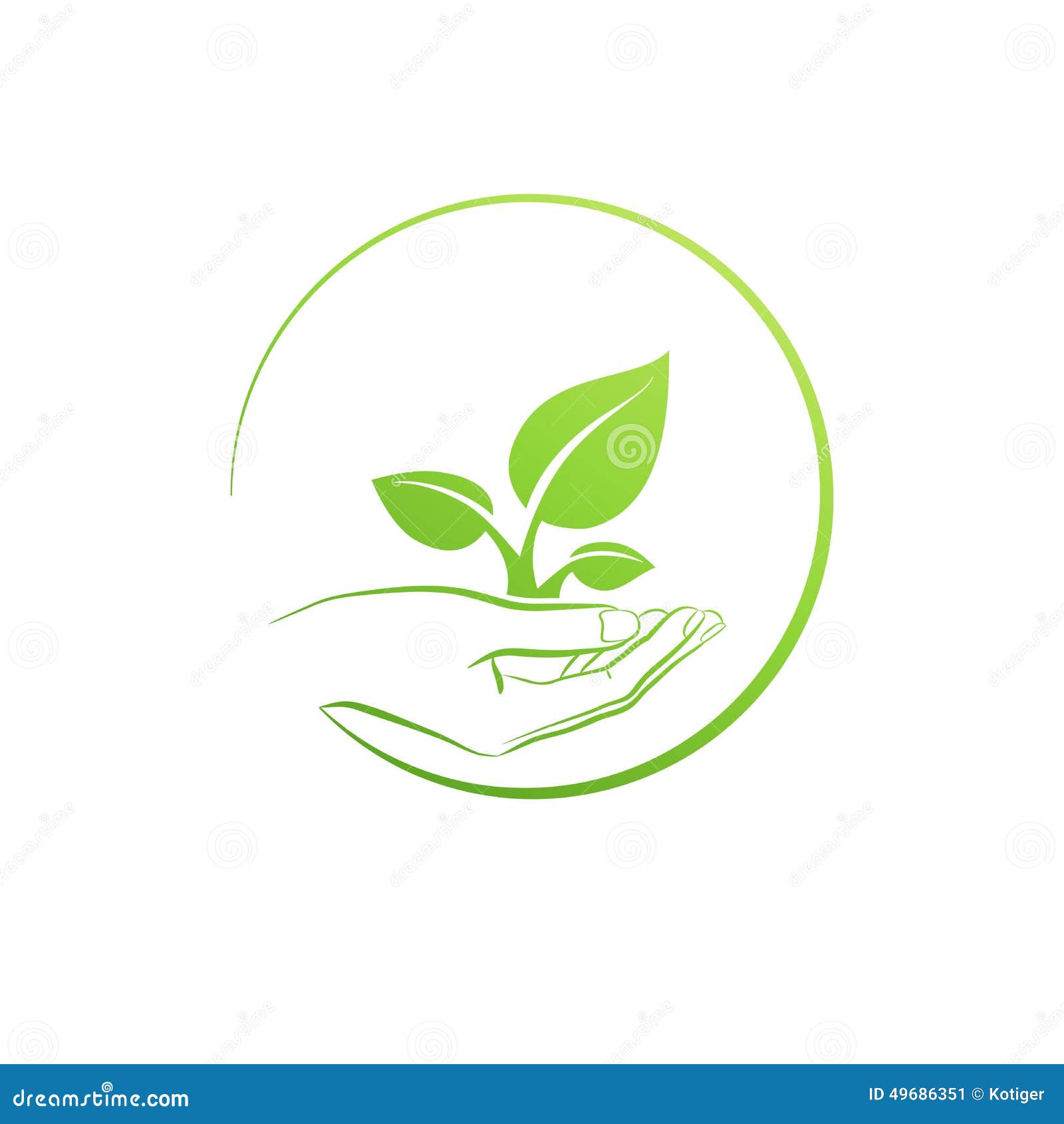 hand holding plant, logo growth concept 
